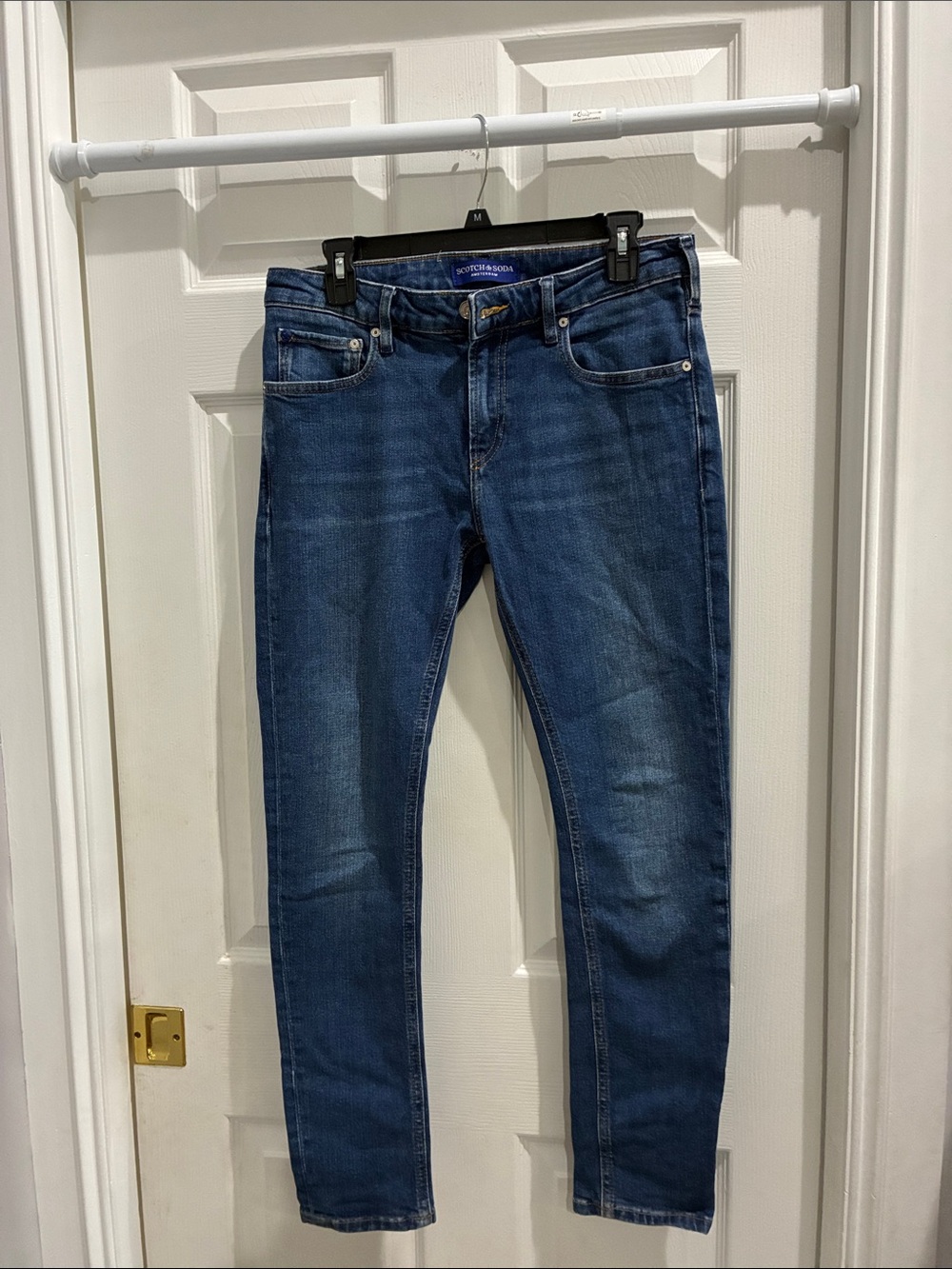 Scotch & Soda Men’s Slim Straight Jeans in Dark Blue
